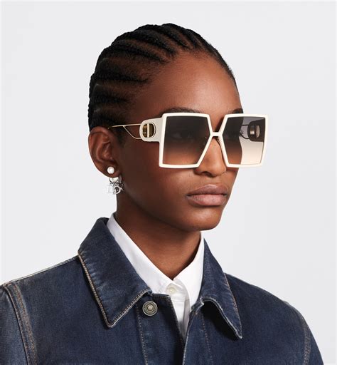 dior 58|30Montaigne SU Oversized Ivory Square Sunglasses .